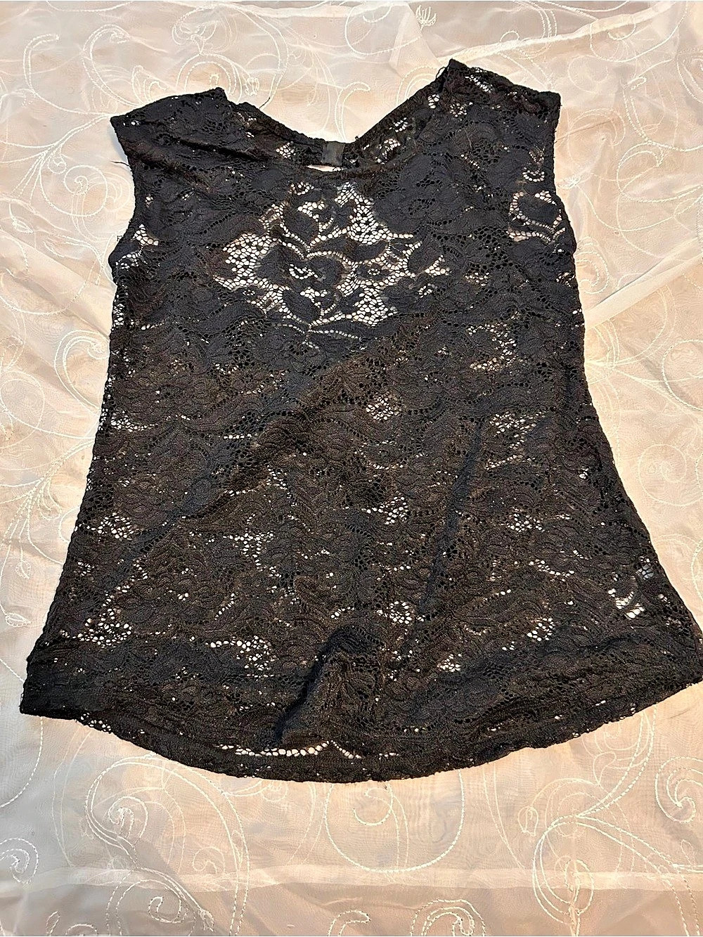 Maurices Black Lace Tank Top Size Medium Like New